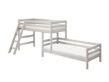 FLEXA Classic Mid Sleeper Bed with slanting ladder, Solid Pine/Birch Plywood, 90x200 cm