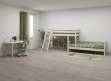 FLEXA Classic Mid Sleeper Bed with slanting ladder, Solid Pine/Birch Plywood, 90x200 cm
