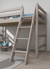 FLEXA Mid Sleeper Bed w. slanting ladder, Solid Pine/Birch Plywood, 90x200 cm