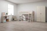 FLEXA Classic Mid Sleeper Bed with slanting ladder, Solid Pine/Birch Plywood, 90x200 cm