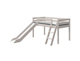 FLEXA Classic Mid Sleeper Bed with slanting ladder and slide, Solid Pine/Birch Plywood, 90x200 cm