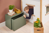 FLEXA Nor Mid Sleeper Bed, slanted ladder & Treehouse Bed Fronts, oak frame, MDF/Solid oak, 90x200 cm