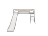 FLEXA Classic Mid Sleeper Bed with slanting ladder and slide, Solid Pine/Birch Plywood, 90x200 cm