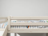 FLEXA Classic Mid Sleeper Bed with slanting ladder and slide, Solid Pine/Birch Plywood, 90x200 cm