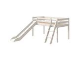 FLEXA Classic Mid Sleeper Bed with slanting ladder and slide, Solid Pine/Birch Plywood, 90x200 cm