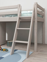 FLEXA Classic Mid Sleeper Bed with slanting ladder, Solid Pine/Birch Plywood, 90x200 cm