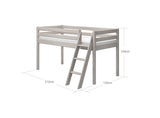 FLEXA Classic Mid Sleeper Bed with slanting ladder, Solid Pine/Birch Plywood, 90x200 cm