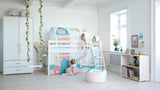 FLEXA Classic Mid Sleeper Bed with slanting ladder, Solid Pine/Birch Plywood, 90x200 cm