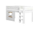 FLEXA Mid Sleeper Bed, straight ladder & Treehouse Bed Fronts, oak frame, MDF/Solid Pine, 90x200 cm