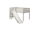 FLEXA Mid Sleeper Bed with platform and slide, Solid Pine/Birch Plywood, 90x200 cm