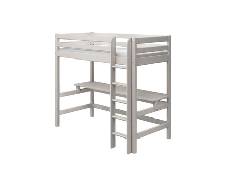 FLEXA High Sleeper Bed with Desk - Straight Ladder 90x200 cm