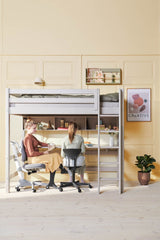 FLEXA High Sleeper Bed with Desk - Straight Ladder 90x200 cm