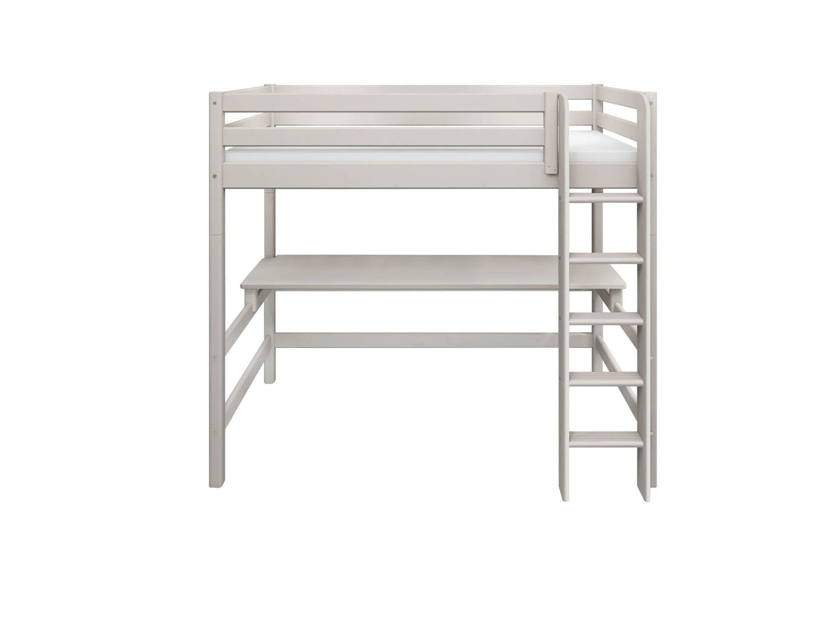 FLEXA High Sleeper Bed with Desk - Straight Ladder 90x200 cm
