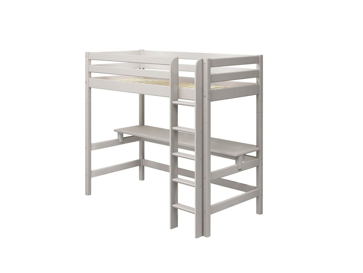FLEXA High Sleeper Bed with Desk - Straight Ladder 90x200 cm