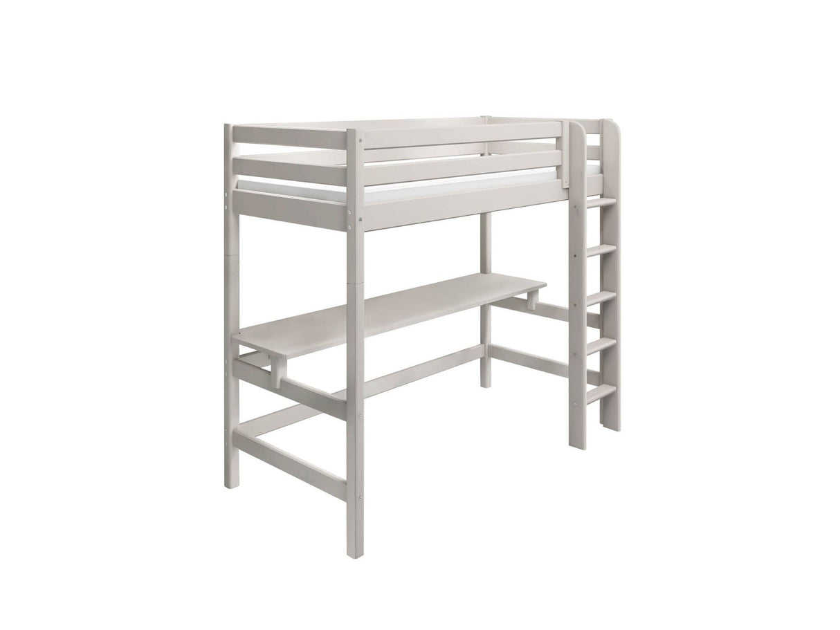 FLEXA High Sleeper Bed with Desk - Straight Ladder 90x200 cm