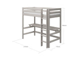 FLEXA High Sleeper Bed with Desk - Straight Ladder 90x200 cm