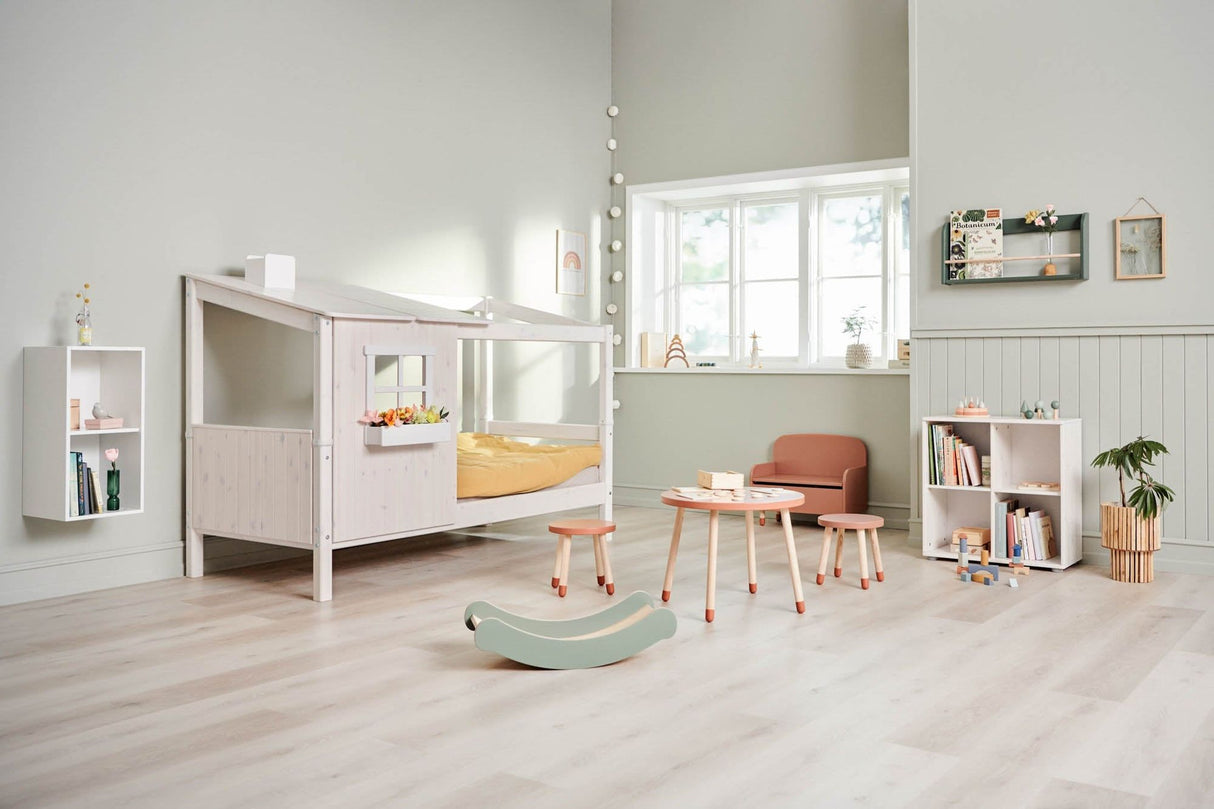 FLEXA Single Bed Classic House, Solid Pine/Birch Plywood, 90x200 cm
