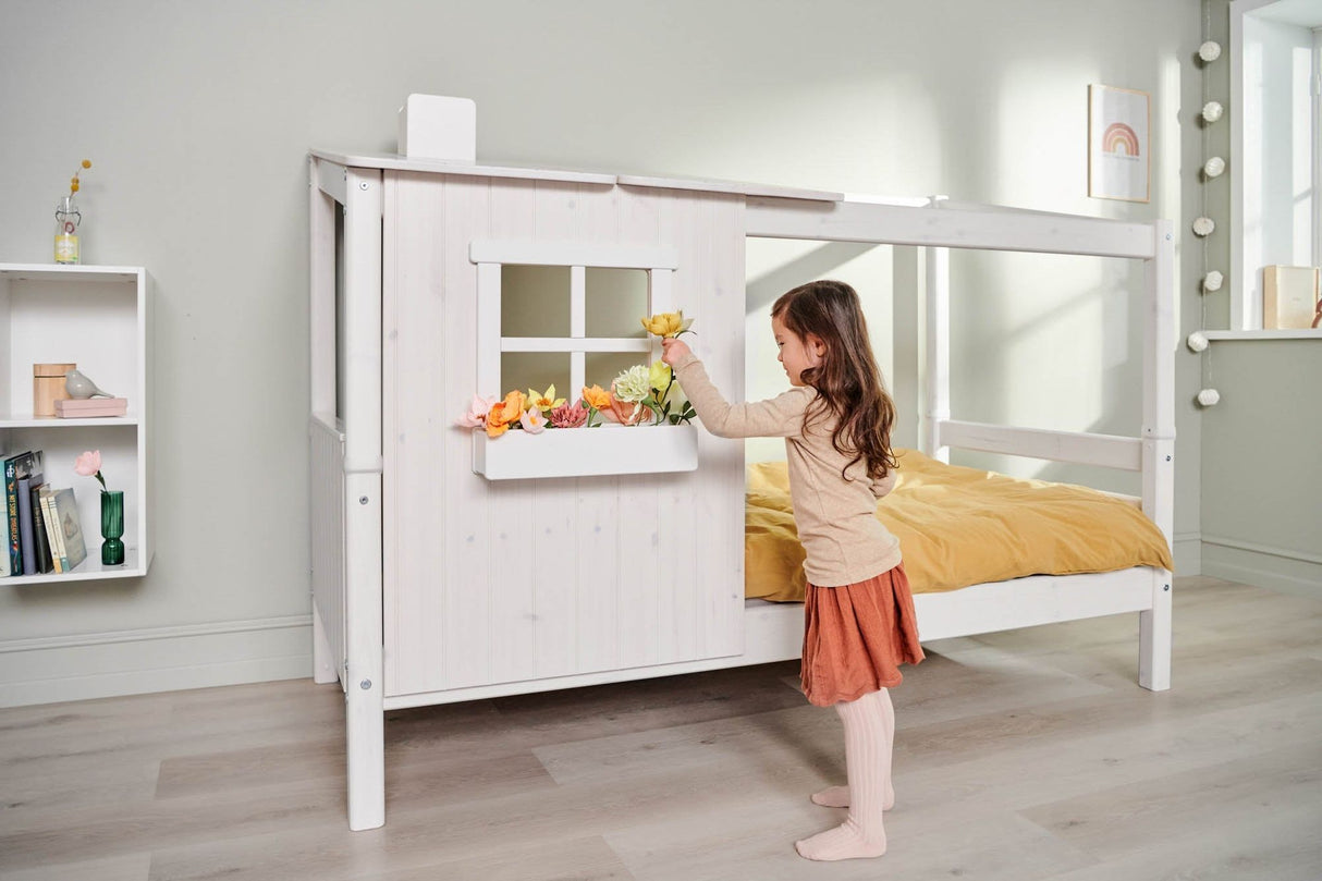 FLEXA Single Bed Classic House, Solid Pine/Birch Plywood, 90x200 cm