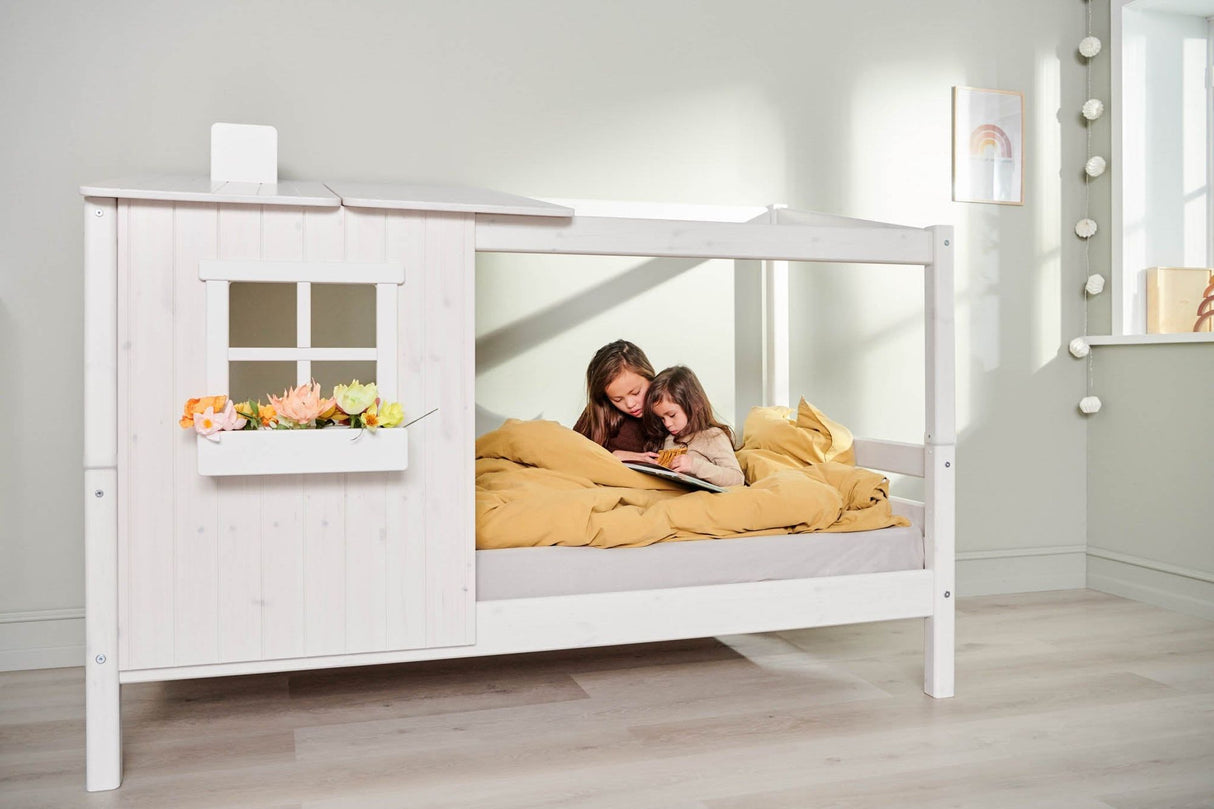 FLEXA Single Bed Classic House, Solid Pine/Birch Plywood, 90x200 cm