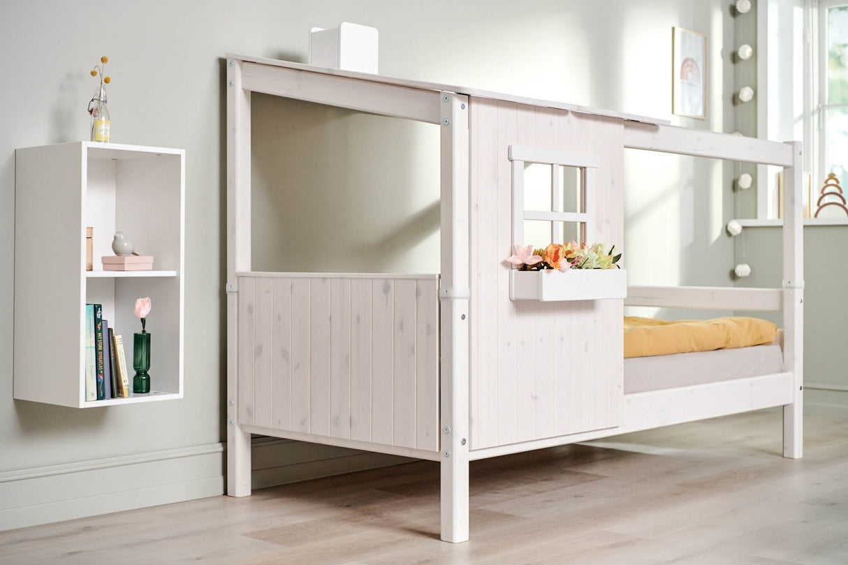 FLEXA Single Bed Classic House, Solid Pine/Birch Plywood, 90x200 cm