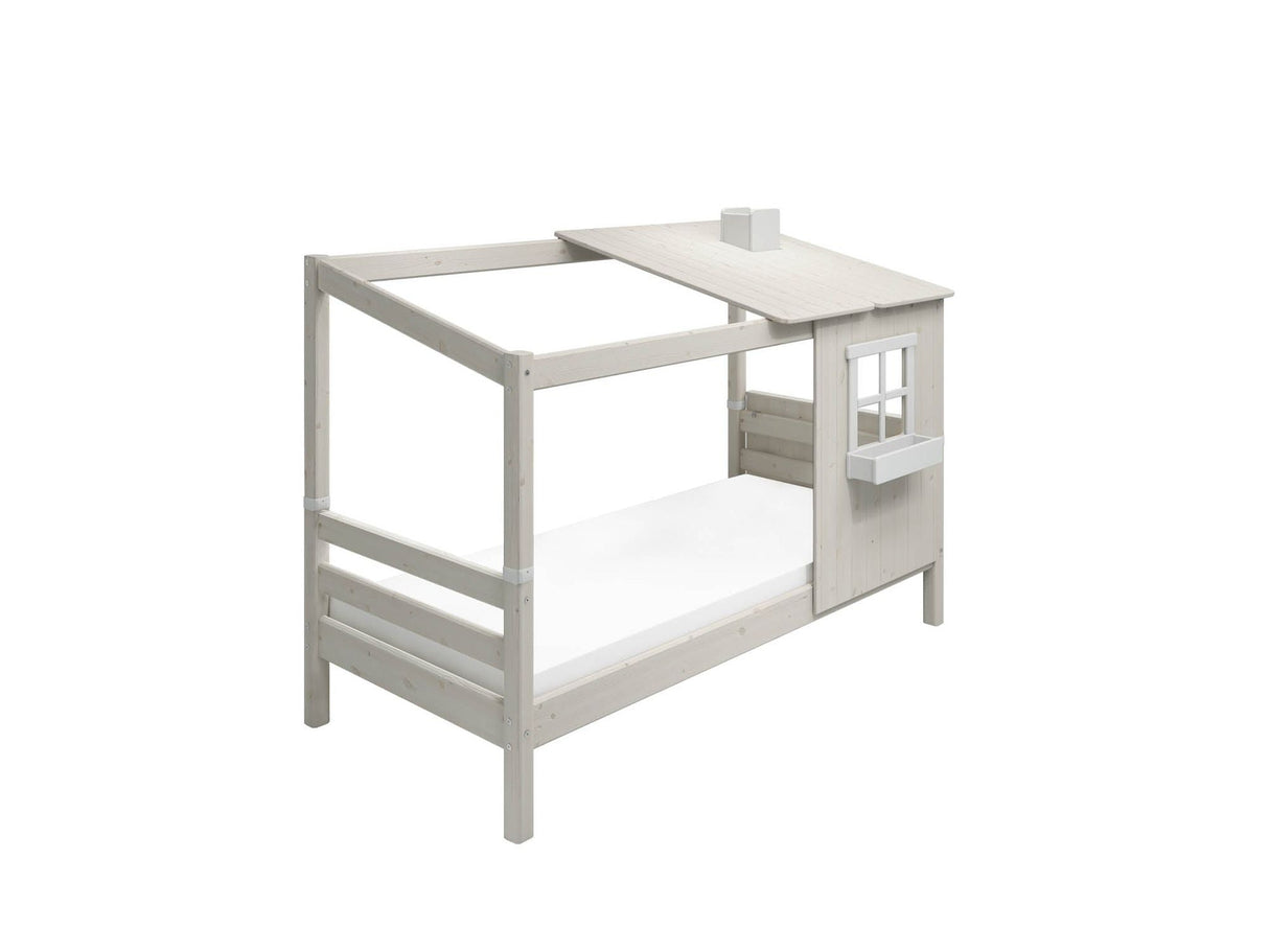 FLEXA Single Bed Classic House, Solid Pine/Birch Plywood, 90x200 cm