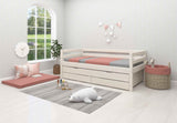 FLEXA Classic Day Bed with trundle pull out Bed, Solid Pine/Birch Plywood, 90x200 cm