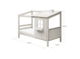 FLEXA Single Bed Classic House, Solid Pine/Birch Plywood, 90x200 cm