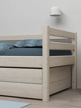 FLEXA Classic Day Bed with trundle pull out Bed, Solid Pine/Birch Plywood, 90x200 cm