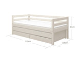 FLEXA Classic Day Bed with trundle pull out Bed, Solid Pine/Birch Plywood, 90x200 cm