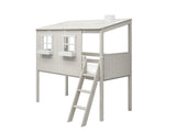 FLEXA Mid Sleeper Playhouse Bed, Solid Pine/Birch Plywood, 90x200 cm