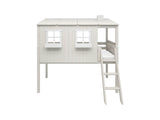 FLEXA Mid Sleeper Playhouse Bed, Solid Pine/Birch Plywood, 90x200 cm