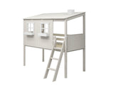 FLEXA Mid Sleeper Playhouse Bed, Solid Pine/Birch Plywood, 90x200 cm