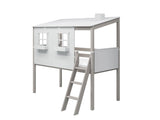 FLEXA Mid Sleeper Playhouse Bed, Solid Pine/Birch Plywood, 90x200 cm