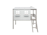 FLEXA Mid Sleeper Playhouse Bed, Solid Pine/Birch Plywood, 90x200 cm