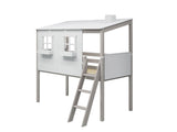 FLEXA Mid Sleeper Playhouse Bed, Solid Pine/Birch Plywood, 90x200 cm