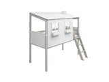 FLEXA Mid Sleeper Playhouse Bed, Solid Pine/Birch Plywood, 90x200 cm