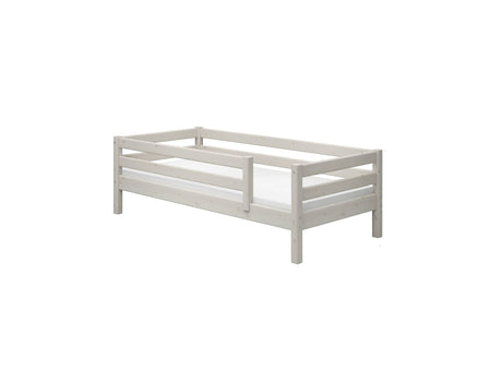 FLEXA Classic Single Bed with safety rail, Solid Pine/Birch Plywood, 90x200 cm