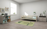 FLEXA Classic Single Bed with safety rail, Solid Pine/Birch Plywood, 90x200 cm