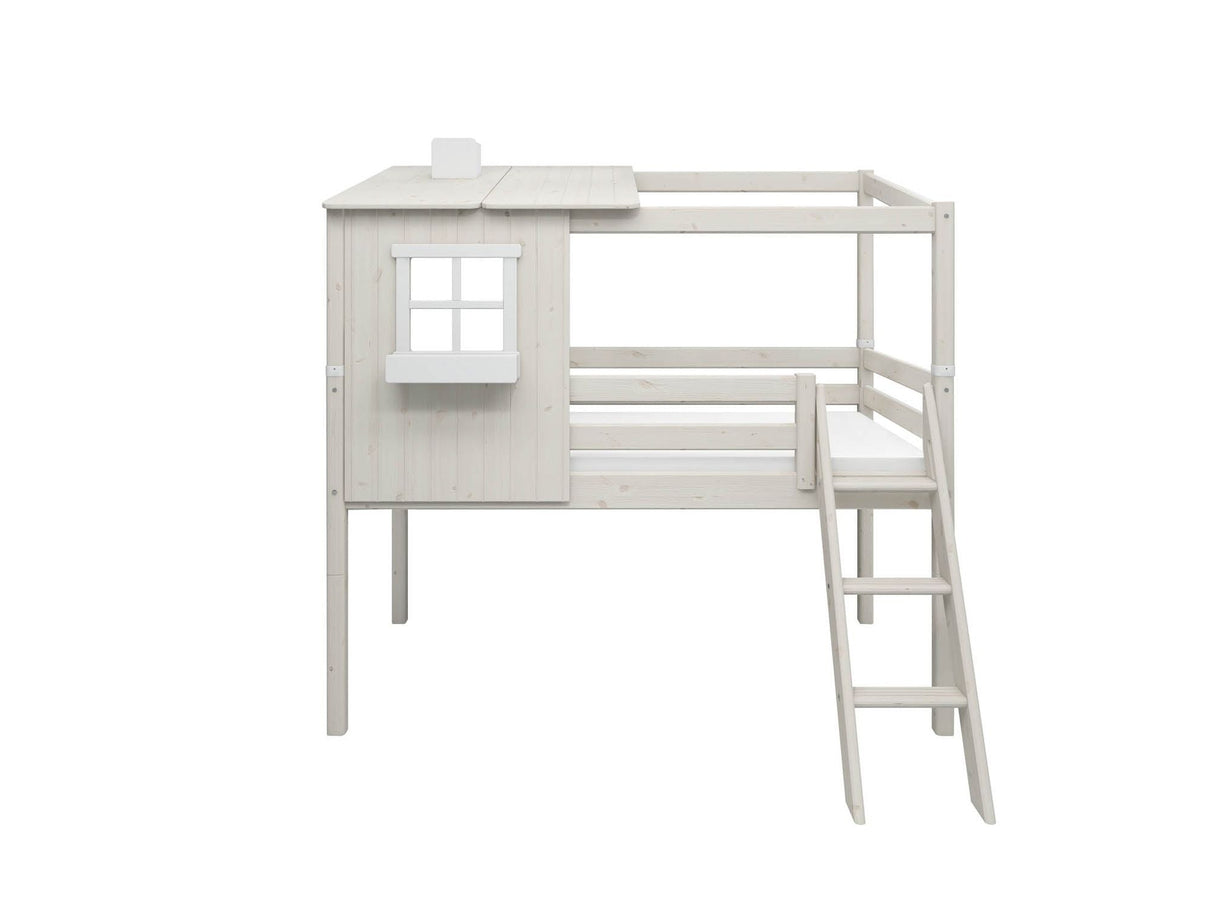 FLEXA Mid Sleeper Playhouse, Solid Pine/Birch Plywood, 90x200 cm