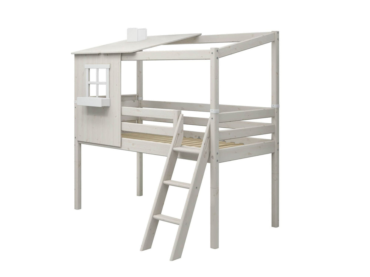 FLEXA Mid Sleeper Playhouse, Solid Pine/Birch Plywood, 90x200 cm