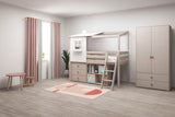 FLEXA Mid Sleeper Playhouse Bed, Solid Pine/Birch Plywood, 90x200 cm