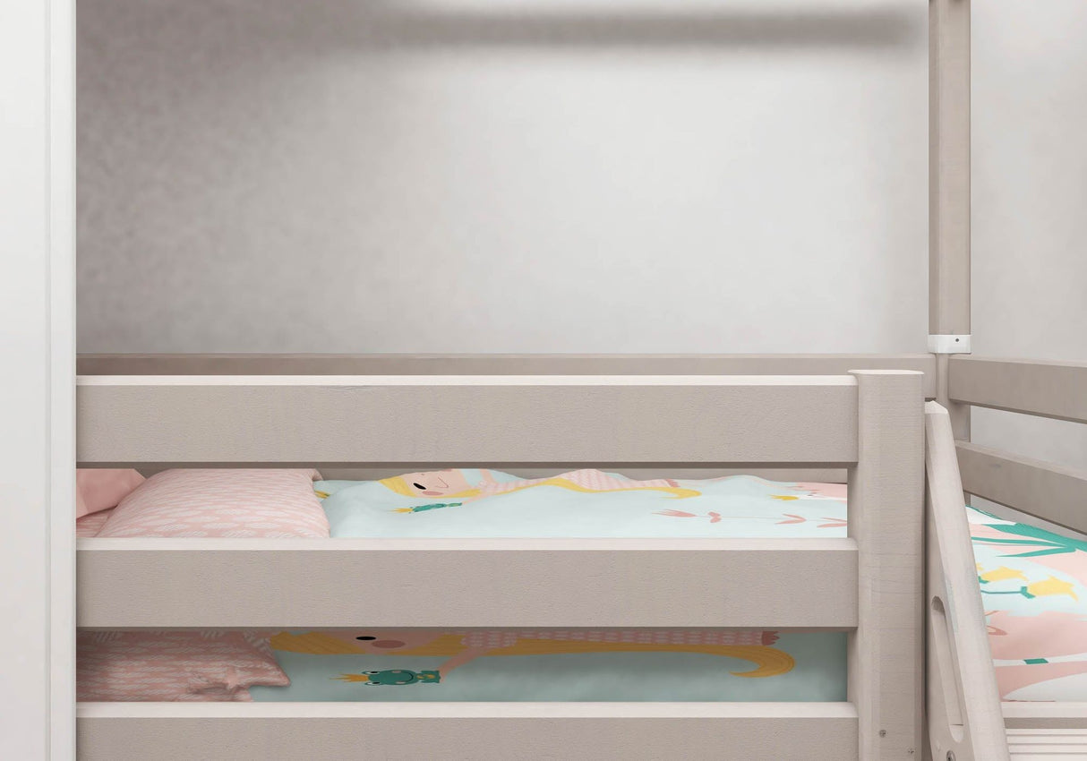 FLEXA Mid Sleeper Playhouse Bed, Solid Pine/Birch Plywood, 90x200 cm