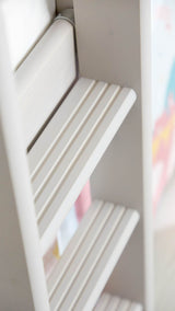 FLEXA Mid Sleeper Bed w. straight ladder and slide, Solid Pine/Birch Plywood, 90x200 cm