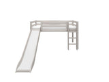 FLEXA Mid Sleeper Bed w. straight ladder and slide, Solid Pine/Birch Plywood, 90x200 cm