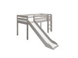 FLEXA Mid Sleeper Bed w. straight ladder and slide, Solid Pine/Birch Plywood, 90x200 cm