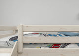FLEXA Classic Mid Sleeper Bed with straight ladder and slide, Solid Pine/Birch Plywood, 90x200 cm