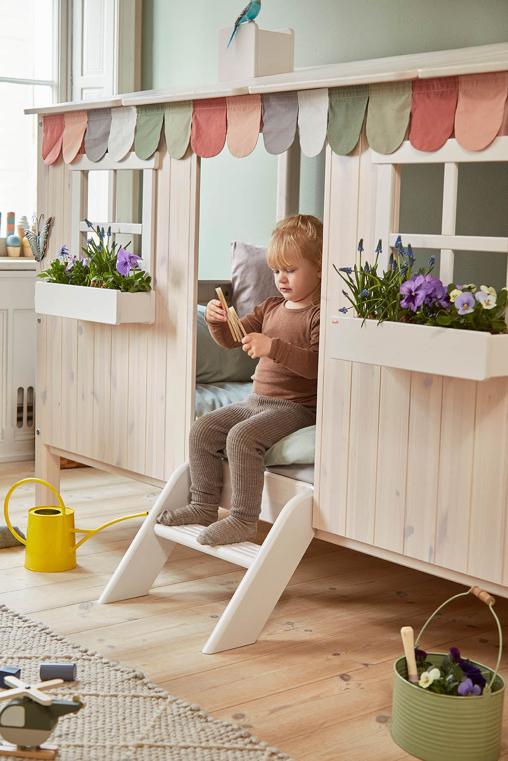 FLEXA Single Bed Playhouse, Solid Pine/Birch Plywood, 90x200 cm