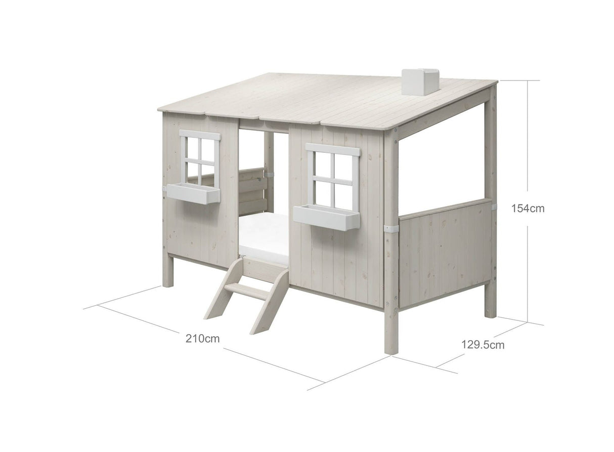 FLEXA Single Bed Playhouse, Solid Pine/Birch Plywood, 90x200 cm