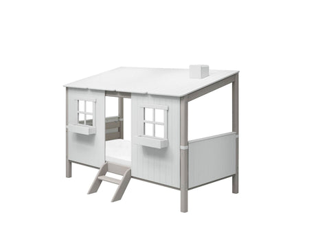 FLEXA Single Bed with Classic House, Solid Pine/Birch Plywood, 90x200 cm