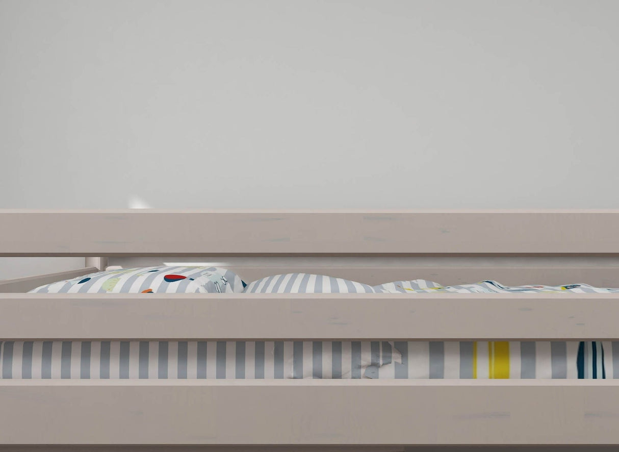 FLEXA Classic Mid Sleeper Bed with straight ladder, Solid Pine/Birch Plywood, 90x200 cm